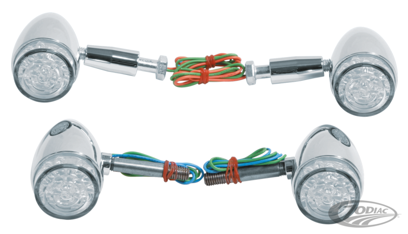LED turn signals bullet chrome set4 (DE)
