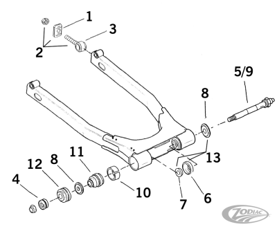 RUBBER REAR FORK MOUNT PAIR (DE)