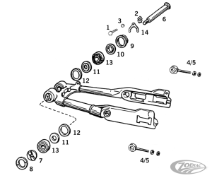 PIVOT BOLT, REAR FORK (DE)