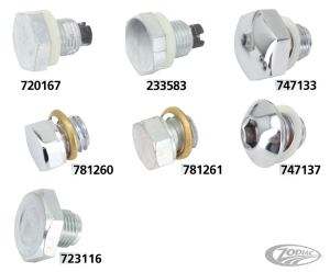 Drain plug 1/2"-20x7/8" hex zinc