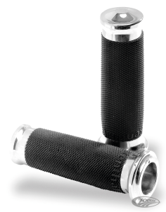 PM Contour renthal wrapped grips, chrome (DE)