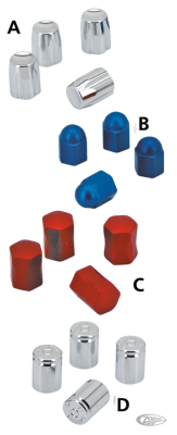 4Pck Acorn Nut Design Valve Stem Cap Chr (DE)