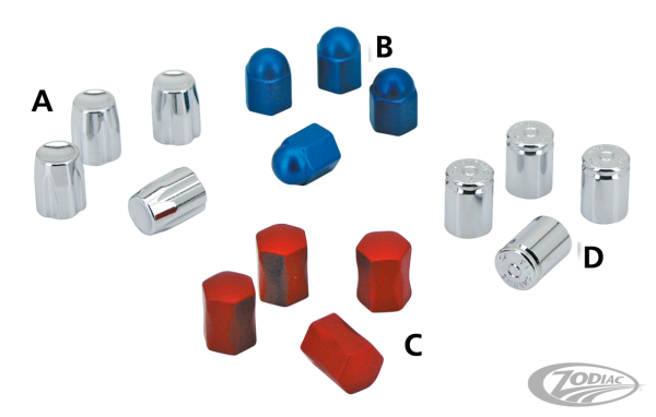 4Pck Nugget Design Valve Stem Cap Red (DE)
