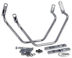 Chrome Saddle Bag Supports FXD06-17 (DE)