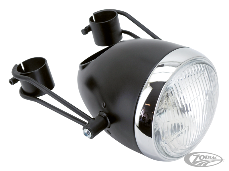 Black Vintage sidemount headlight 5.75" (DE)