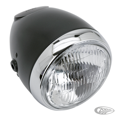Black Vintage sidemount headlight 5.75" (DE)