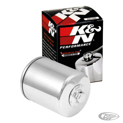 K&N Chrome Wrench-Off Oil filter long (DE)