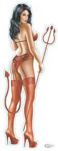 Devil babe decal 2.75"x7.5" (DE)