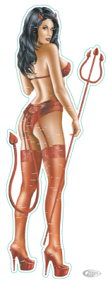 Devil babe decal 2.75"x7.5" (DE)