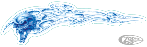 Blue skull right decal 2 5/8"x8" (DE)