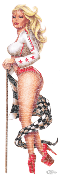Race girl red decal 2.75"x8.1" (DE)