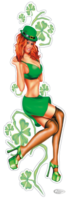Irish lass babe decal 2.7"x8.3" (DE)