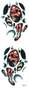 Shred Skull decal 2.75"x4" (2x)