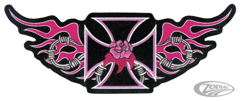 Pink Iron Cross patch 12.25"x5" (DE)