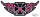 Pink Iron Cross patch 12.25"x5"