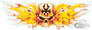 Mini Decal Flaming Skulls