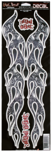 Skull Flame L&R white trim 15.37"x5.43" (DE)