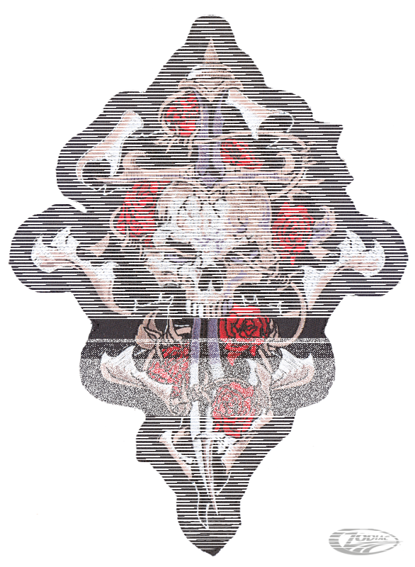 SKULL, DAGGER, ROSE  11" X 11,5" (DE)