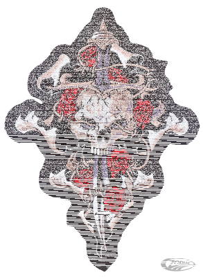 SKULL, DAGGER, ROSE  11" X 11,5" (DE)