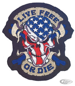 LIVE FREE OR DIE USA SKULL 6,5"X5"