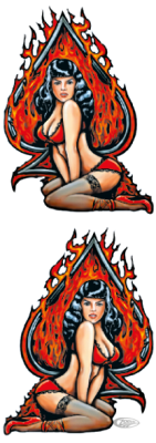 FLAMING ACE PIN UP GIRL 6"X18" (DE)