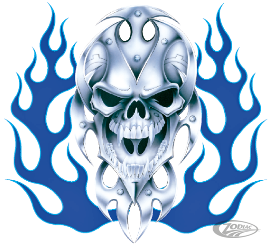 BIO SKULL BLUE FLAME 11,5"X11,75" (DE)