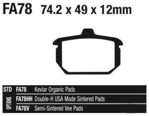 EBC-V Brake Pads FL/FX/XL 82-up (DE)