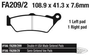 EBC-V FR XG16-20 Scout 17-up brake pads (DE)