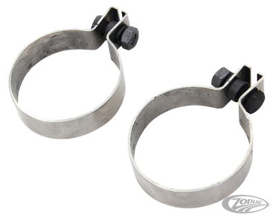 Panhead stainless exhaust port clamp set