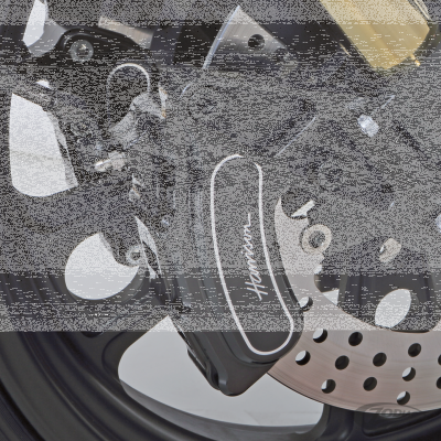 Harrison RR Caliper bracket Softail blck (DE)