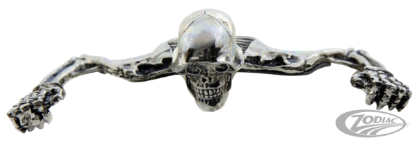 7" Headlamp Visor Ornament Skull Chrome (DE)