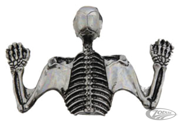 7" Headlamp Visor Ornament Skull Chrome (DE)
