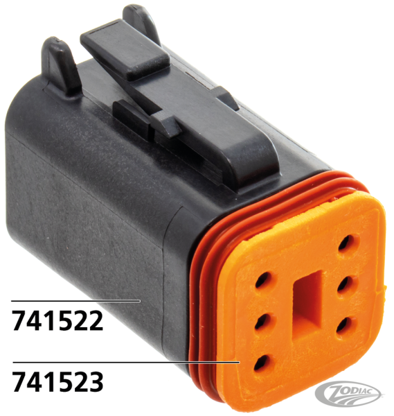 6 Pole black socket housing (DE)