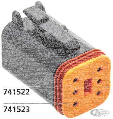 6 Pole black socket housing (DE)