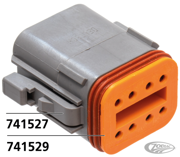 8 Pole grey socket housing (DE)