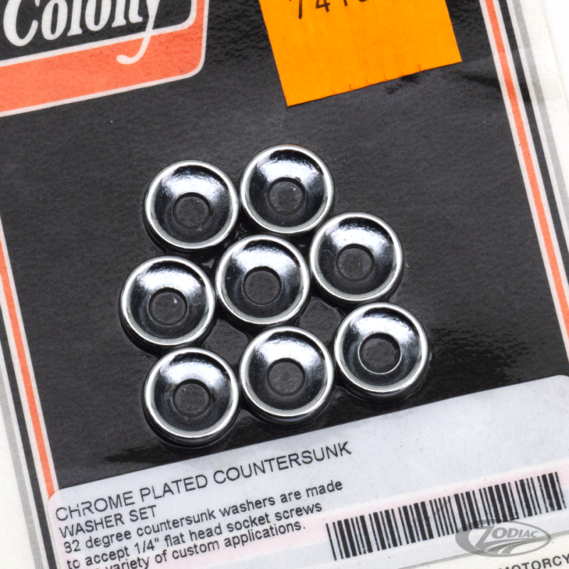 Companion Countersunk Chr washer 1/4", 8 (DE)