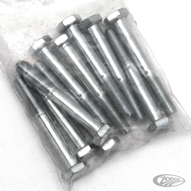 10pck hex bolt 1/4-28x2" UNF zinc (DE)