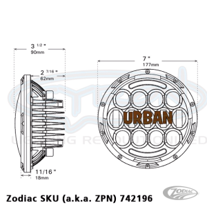Cyron Urban 7" LED headlightunit (DE)