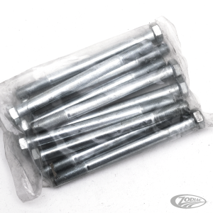 10pck hex bolt 3/8-24x4-1/2" UNF zinc