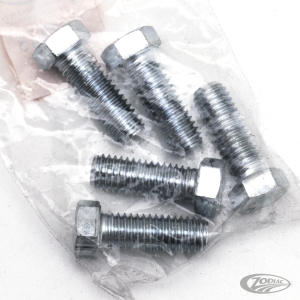 5pck hex bolt 7/16-14x1-1/4" UNC zinc