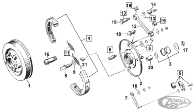 Stud, brake shackle in fork, Chrome (DE)