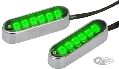 Cyron Convex 6 LED Chrome Green pair (DE)