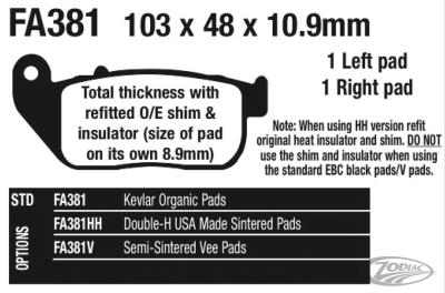 EBC-HH sinter brake pads XL04-13 front