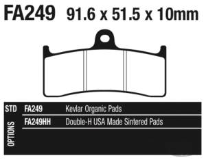 EBC FA Brake pads FR(A) TH=10mm (DE)