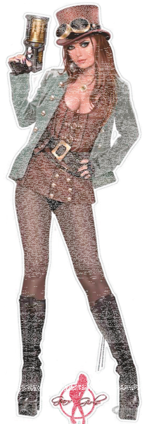 STEAM PUNK PINUP 3X10IN DECAL (DE)