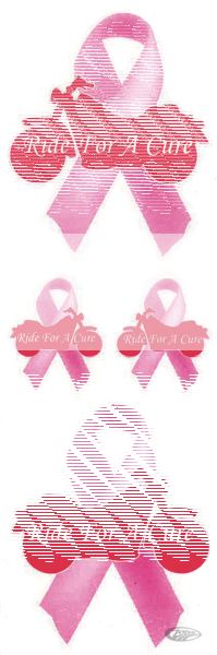 RIDE FOR A CURE 3X10IN DECAL (DE)