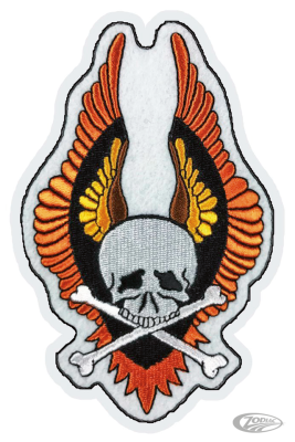 WING SKULL VINTAGE SERIES PATCH 4IN X 5. (DE)