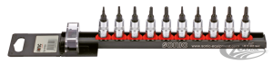 1/4" Socketbitset Torx 10PC on rail