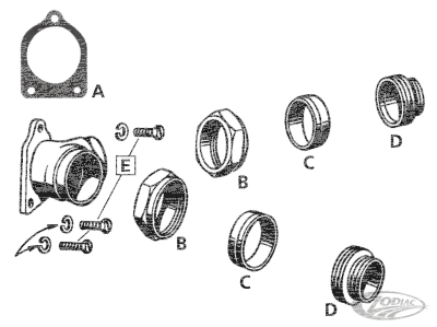 nut, inlet packing, WL, white plated (DE)