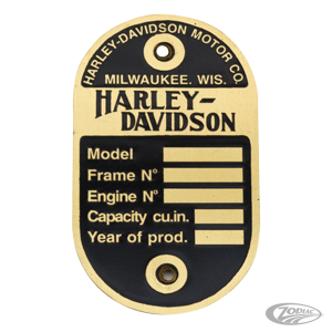 Data plate 1940 WLA rivet-on brass (DE)